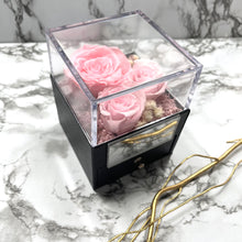 Load image into Gallery viewer, Baby Pink Eternal Rose Box with custom engraved plaque