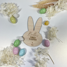 Load image into Gallery viewer, Bunny Ears engraved '(Name)'s First Easter'