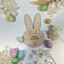 Load image into Gallery viewer, Bunny Ears engraved '(Name)'s First Easter'