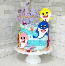 Load image into Gallery viewer, Stars & Shells Themed Name and Age cake topper