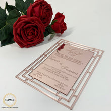 Load image into Gallery viewer, Reflect Deco-Frame Rectangle Wedding Invitation