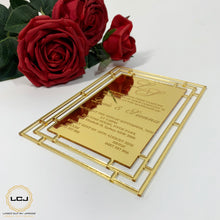 Load image into Gallery viewer, Reflect Deco-Frame Rectangle Wedding Invitation