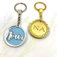 Load image into Gallery viewer, Layered Round Name Key Chain