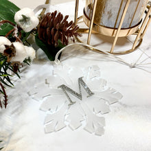 Load image into Gallery viewer, Monogrammed Snowflake Christmas Ornament