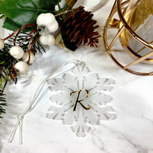 Load image into Gallery viewer, Monogrammed Snowflake Christmas Ornament