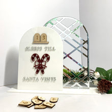 Load image into Gallery viewer, Twin Arch 'days till Santa Visits' Christmas countdown