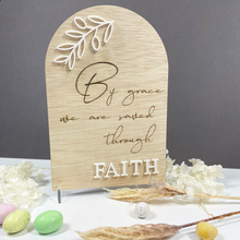 Load image into Gallery viewer, 'By Grace we are saved through Faith' Decorative Plaque
