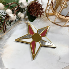 Load image into Gallery viewer, &#39;Stained Glass&#39; Inspired Star Christmas Ornament
