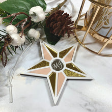 Load image into Gallery viewer, &#39;Stained Glass&#39; Inspired Star Christmas Ornament
