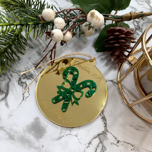 Round 'Our First Christmas' Christmas Ornament